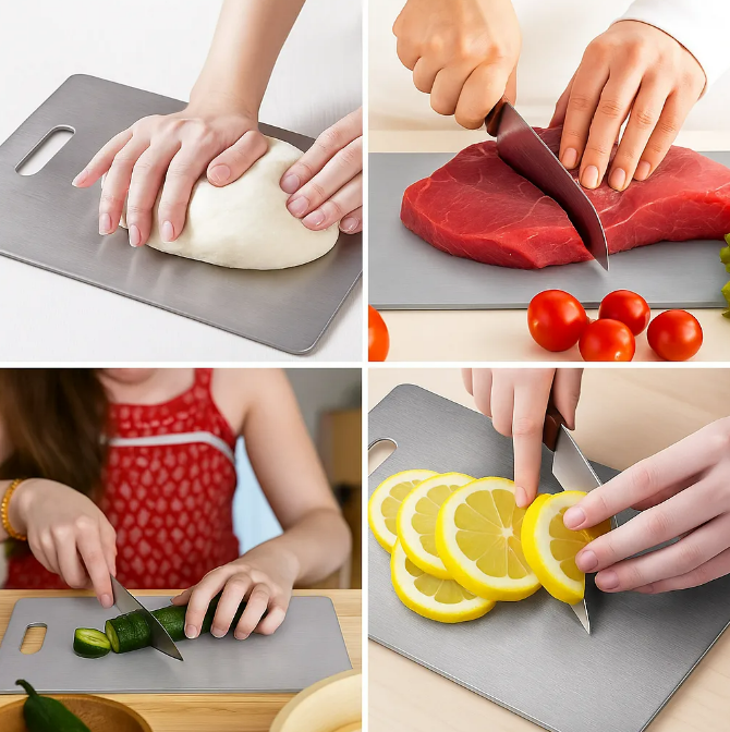 SET X3 TABLA CORTAR COCINA ACEROINOX