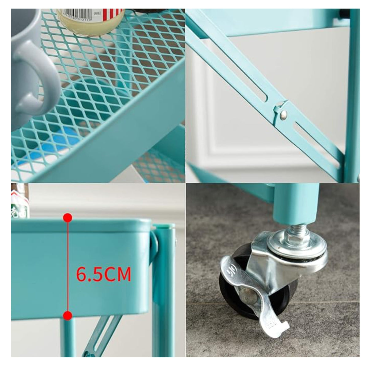 Carro de cocina | 3 Niveles | Metálico | Plegable