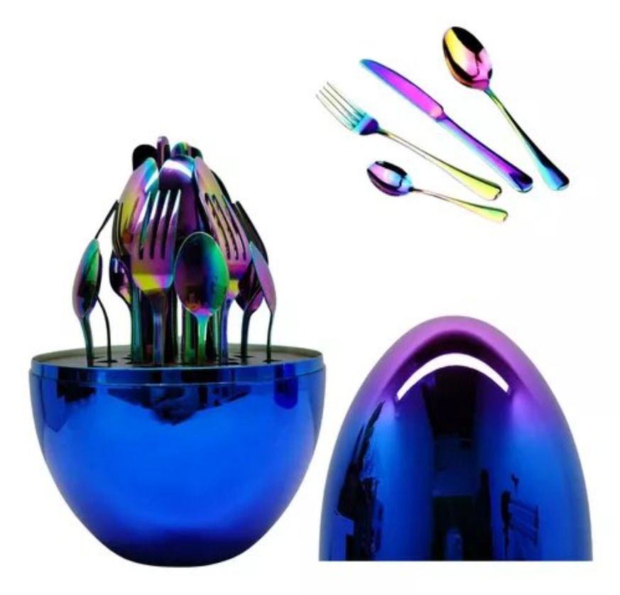 ESTUCHE HUEVO JUEGO DE CUBIERTOS x 24