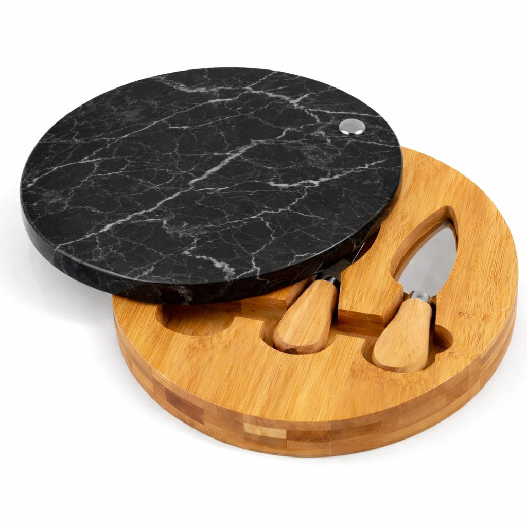 Tabla para quesos Redonda Bambu + Marmol